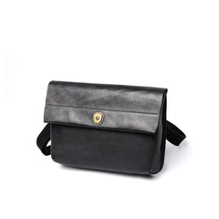 Fashionable Black Leather Mens Small Side Bag Messenger Bags Casual Shoulder Bags for Men