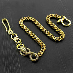 Cool Gold Long Snake Pants Chain Wallet Chain Long Biker Wallet Chain For Men - imessengerbags