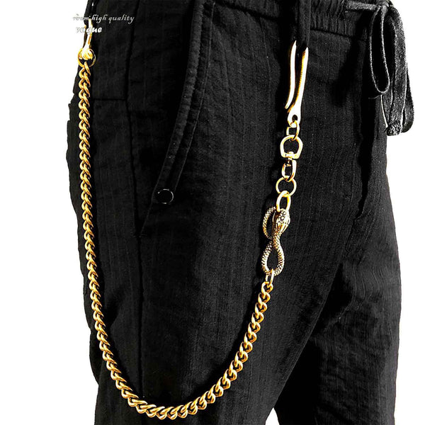 Cool Gold Long Snake Pants Chain Wallet Chain Long Biker Wallet Chain For Men - imessengerbags