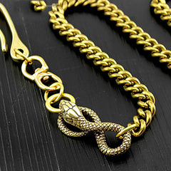 Cool Gold Long Snake Pants Chain Wallet Chain Long Biker Wallet Chain For Men - imessengerbags