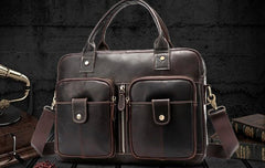 GENUINE LEATHER MENS Laptop BAG BRIEFCASE WORK BAG BUSINESS BAGS FOR MEN