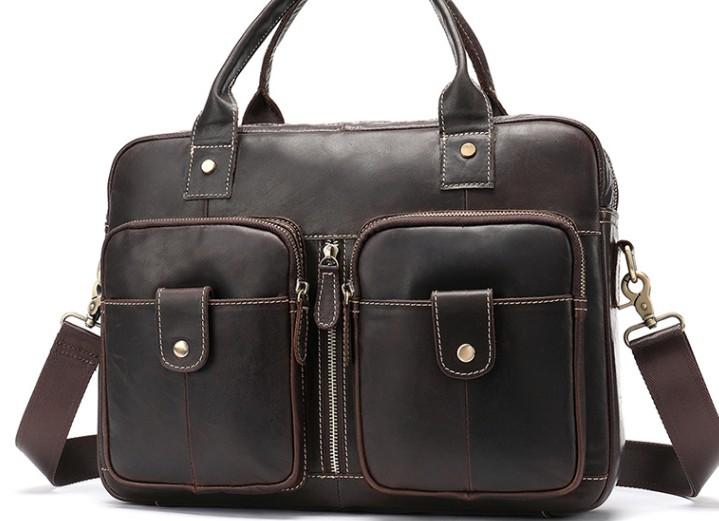 GENUINE LEATHER MENS Laptop BAG BRIEFCASE WORK BAG BUSINESS BAGS FOR MEN