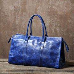 Genuine Leather Mens Large Travel Bag Cool Duffle Bag Shoulder Bag Weekender Bag for Men - imessengerbags