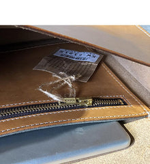 Handmade Leather Mens A4 Envelope Bag 10 inches Clutch Bag Business Documents Bag For Men - imessengerbags