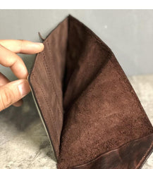 Vintage Genuine Leather Mens billfold Coffee Leather Wallet Men Small Wallets Front Pocket Wallet for Men