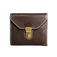 Genuine Leather Coffee Mens Cool Envelope billfold Leather Wallet Men Bifold Black Small Wallets for Men - imessengerbags