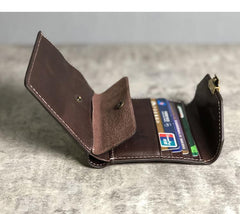 Genuine Leather Coffee Mens Cool Envelope billfold Leather Wallet Men Bifold Black Small Wallets for Men - imessengerbags