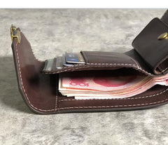 Genuine Leather Coffee Mens Cool Envelope billfold Leather Wallet Men Bifold Black Small Wallets for Men - imessengerbags