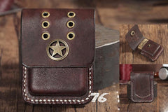 Handmade Brown Leather Mens Zippo Lighter Case With Belt Loop Zippo Standard Lighter Holders For Men - imessengerbags