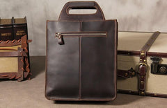 Genuine Leather Cool Vintage Mens Brown Coffee Handbag Shoulder Bag for Men