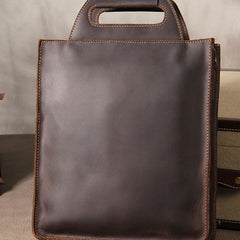 Mens Brown Coffee Handbag Genuine Leather Cool Vintage Shoulder Bag for Men