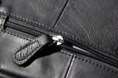 Genuine Leather Mens Black Cool Small Shoulder Bag Messenger Bag Crossbody Bag for Men - imessengerbags