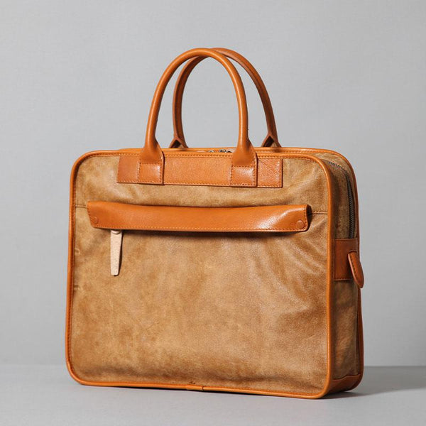 Genuine Leather Mens Briefcase Work Bag Laptop Bag Business Bag for Men - imessengerbags