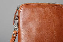 Genuine Leather Mens Clutch Cool Wallet Zipper Clutch Messenger Bag Chest Bag Wristlet Bag Wallet for Men - imessengerbags