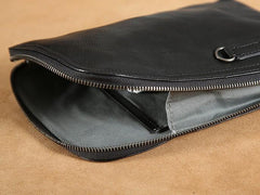 Genuine Leather Mens Clutch Cool Wallet Zipper Clutch Messenger Bag Chest Bag Wristlet Bag Wallet for Men - imessengerbags