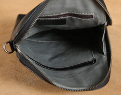 Genuine Leather Mens Clutch Cool Wallet Zipper Clutch Messenger Bag Chest Bag Wristlet Bag Wallet for Men - imessengerbags