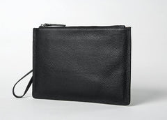 Genuine Leather Mens Clutch Cool Wallet Zipper Clutch Wristlet Bag Wallet for Men