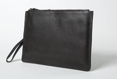 Genuine Leather Mens Clutch Cool Wallet Zipper Clutch Wristlet Bag Wallet for Men