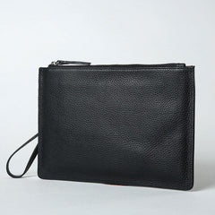 Genuine Leather Mens Clutch Cool Wallet Zipper Clutch Wristlet Bag Wallet for Men