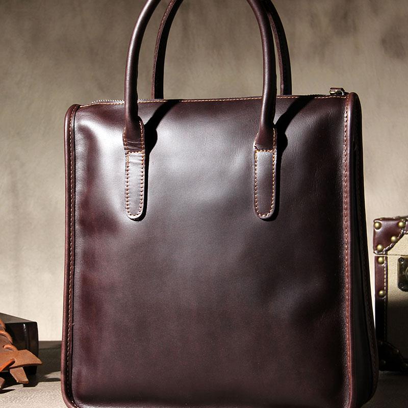 Genuine Leather Mens Coffee Cool Handbag Briefcase Shoulder Bag Work Bag Business Bag for men