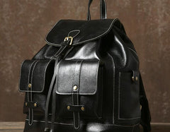 Genuine Leather Mens Cool Backpack Laptop Bag Large Travel Bag Hiking Bag for Men