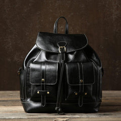 Genuine Leather Mens Cool Backpack Laptop Bag Large Travel Bag Hiking Bag for Men