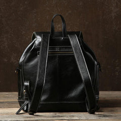Genuine Leather Mens Cool Backpack Laptop Bag Large Travel Bag Hiking Bag for Men