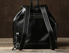 Genuine Leather Mens Cool Backpack Laptop Bag Large Travel Bag Hiking Bag for Men