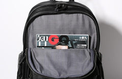 Genuine Leather Mens Cool Backpack Sling Bag Large Travel Bag Hiking Bag for Men