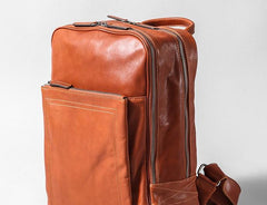 Genuine Leather Mens Cool Backpack Sling Bag Large Travel Bag Hiking Bag for Men