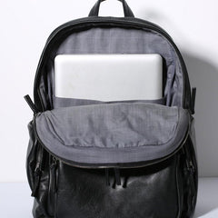 Genuine Leather Mens Cool Backpack Sling Bag Large Travel Bag Hiking Bag for Men