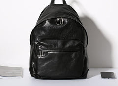 Genuine Leather Mens Cool Backpack Sling Bag Large Travel Bag Hiking Bag for Men