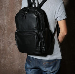Genuine Leather Mens Cool Backpack Sling Bag Large Travel Bag Hiking Bag for Men