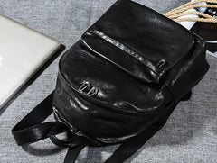 Genuine Leather Mens Cool Backpack Sling Bag Large Travel Bag Hiking Bag for Men