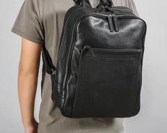 Genuine Leather Mens Cool Backpack Sling Bag Large Travel Bag Hiking Bag for Men