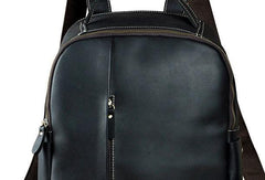 Cool Leather Mens Black Backpack for School Backpack Travel Backpacks For Men - imessengerbags
