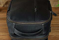 Cool Leather Mens Black Backpack for School Backpack Travel Backpacks For Men