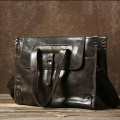 Genuine Leather Mens Cool Handbag Shoulder Bag Messenger Bag Laptop Bag for Men
