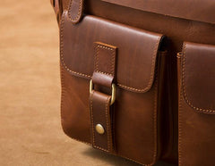 Genuine Leather Mens Cool Messenger Bag Briefcase Work Bag Business Bag Laptop Bag for men - imessengerbags