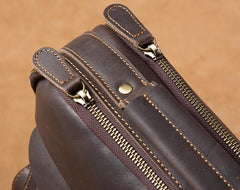 Genuine Leather Mens Cool Messenger Bag Briefcase Work Bag Business Bag Laptop Bag for men - imessengerbags