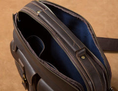 Genuine Leather Mens Cool Messenger Bag Briefcase Work Bag Business Bag Laptop Bag for men