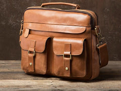 Genuine Leather Mens Cool Messenger Bag Briefcase Work Bag Business Bag Laptop Bag for men - imessengerbags