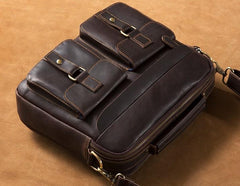Genuine Leather Mens Cool Messenger Bag Briefcase Work Bag Business Bag Laptop Bag for men - imessengerbags