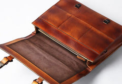 Genuine Leather Mens Cool Messenger Bag Large Briefcase Work Bag Business Bag Laptop Bag for men