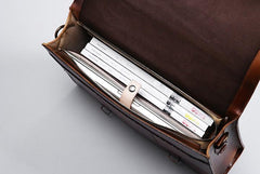 Genuine Leather Mens Cool Messenger Bag Large Briefcase Work Bag Business Bag Laptop Bag for men