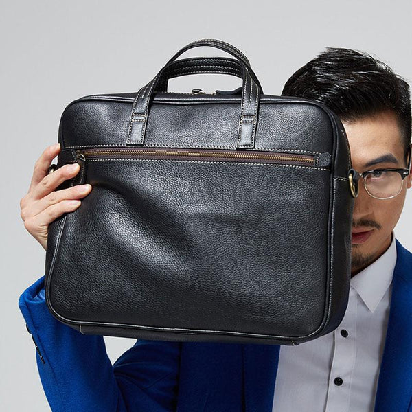 Genuine Leather Mens Cool Messenger Bag Large Briefcase Work Bag Business Bag Laptop Bag for men - imessengerbags
