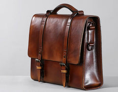 Genuine Leather Mens Cool Messenger Bag Large Briefcase Work Bag Business Bag Laptop Bag for men