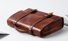 Genuine Leather Mens Cool Messenger Bag Large Briefcase Work Bag Business Bag Laptop Bag for men