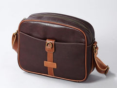 Genuine Leather Mens Cool Shoulder Bag Messenger Bag Chest Bag Bike Bag Cycling Bag for men