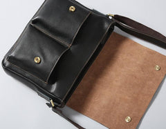 Genuine Leather Mens Cool Shoulder Bag Messenger Bag Chest Bag Bike Bag Cycling Bag for men